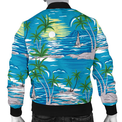 Palm Tree Beach Men Casual Bomber Jacket