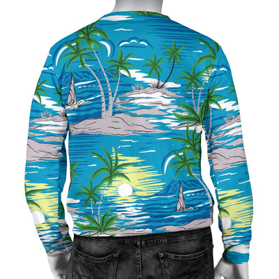 Palm Tree Beach Men Crewneck Sweatshirt