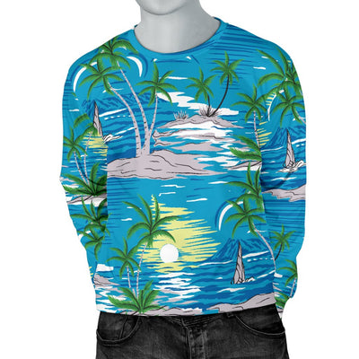 Palm Tree Beach Men Crewneck Sweatshirt