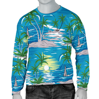 Palm Tree Beach Men Crewneck Sweatshirt