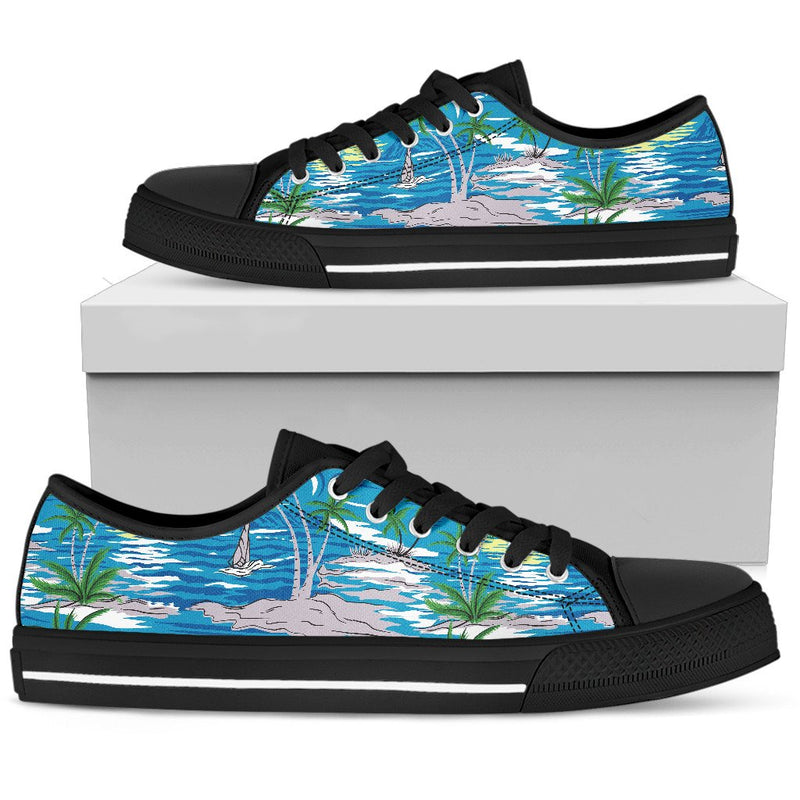 Palm Tree Beach Men Low Top Shoes