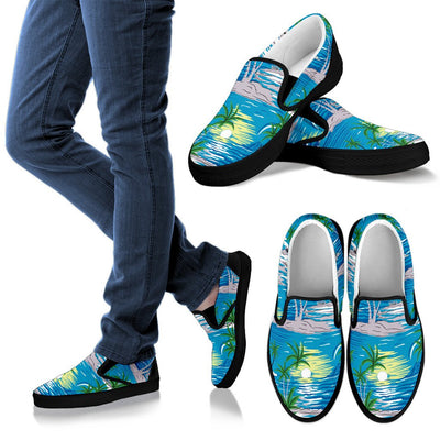 Palm Tree Beach Men Slip On Shoes