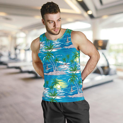 Palm Tree Beach Men Tank Top