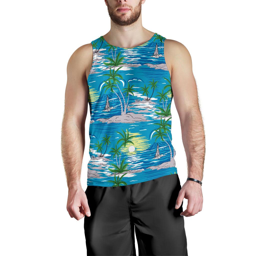 Palm Tree Beach Men Tank Top