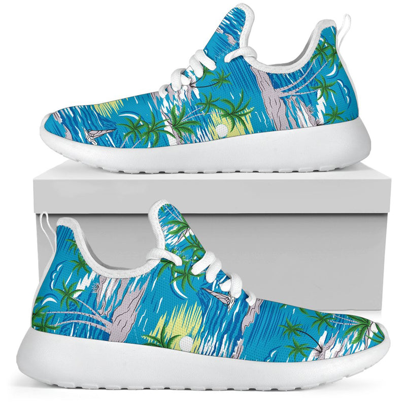 Palm Tree Beach Mesh Knit Sneakers Shoes