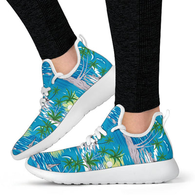 Palm Tree Beach Mesh Knit Sneakers Shoes