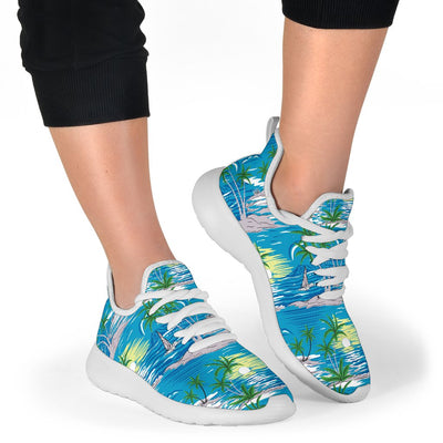 Palm Tree Beach Mesh Knit Sneakers Shoes