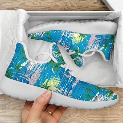 Palm Tree Beach Mesh Knit Sneakers Shoes