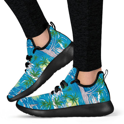 Palm Tree Beach Mesh Knit Sneakers Shoes