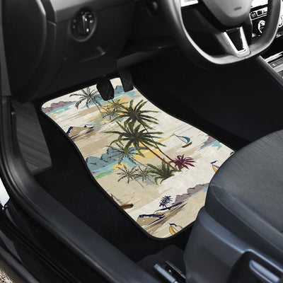 Palm Tree Beach Print Car Floor Mats