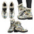 Palm Tree Beach Print Faux Fur Leather Boots