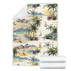 Palm Tree Beach Print Fleece Blanket