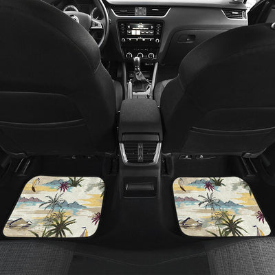 Palm Tree Beach Print Front and Back Car Floor Mats