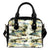 Palm Tree Beach Print Leather Shoulder Handbag