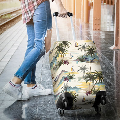 Palm Tree Beach Print Luggage Cover Protector