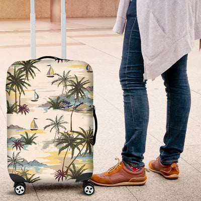 Palm Tree Beach Print Luggage Cover Protector