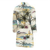 Palm Tree Beach Print Men Bath Robe