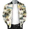 Palm Tree Beach Print Men Casual Bomber Jacket