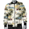 Palm Tree Beach Print Men Casual Bomber Jacket