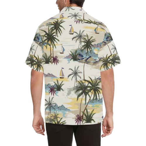 Palm Tree Beach Print Men Hawaiian Shirt