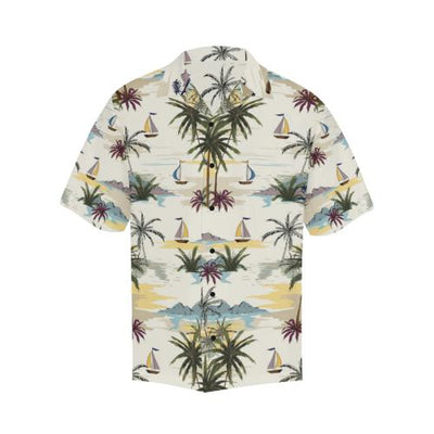 Palm Tree Beach Print Men Hawaiian Shirt