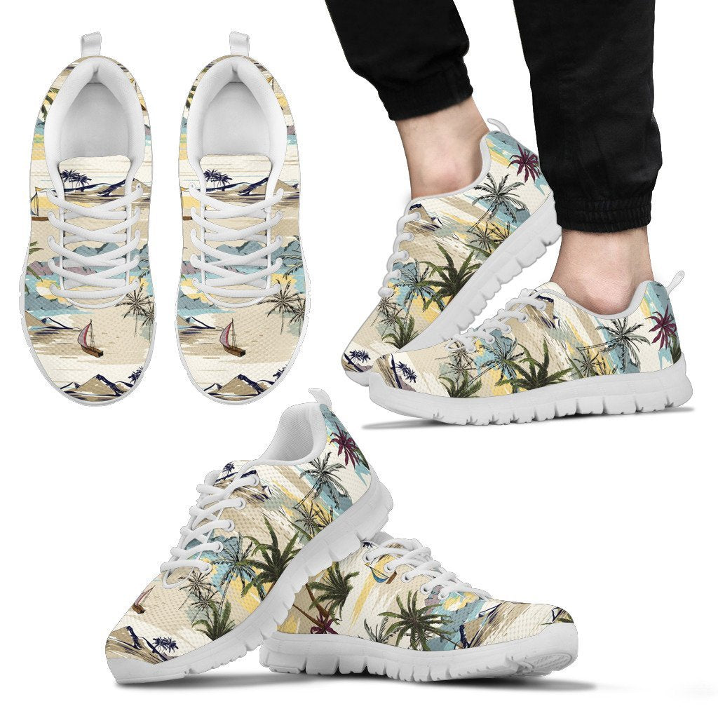Palm Tree Beach Print Men Sneakers