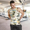 Palm Tree Beach Print Men Tank Top