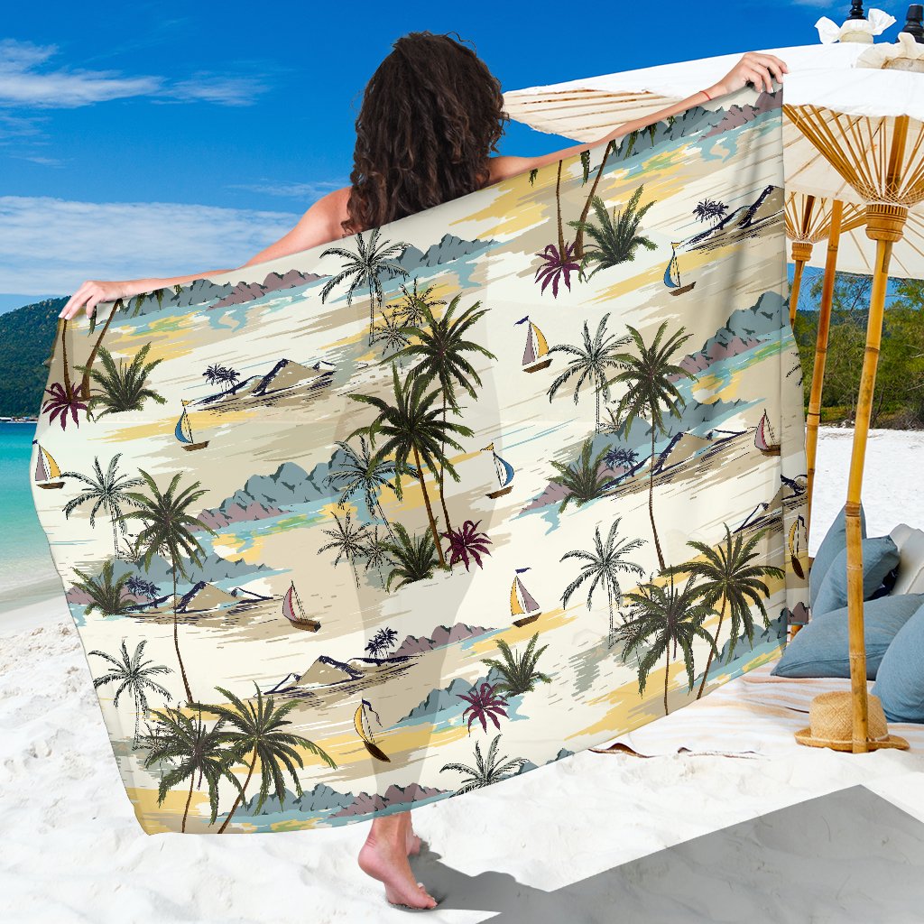 Palm Tree Beach Print Sarong Pareo Wrap