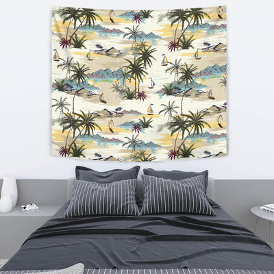 Palm Tree Beach Print Tapestry