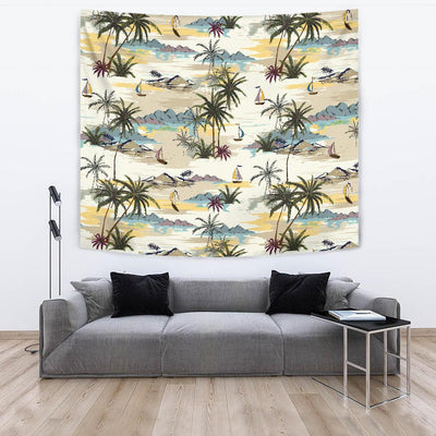 Palm Tree Beach Print Tapestry