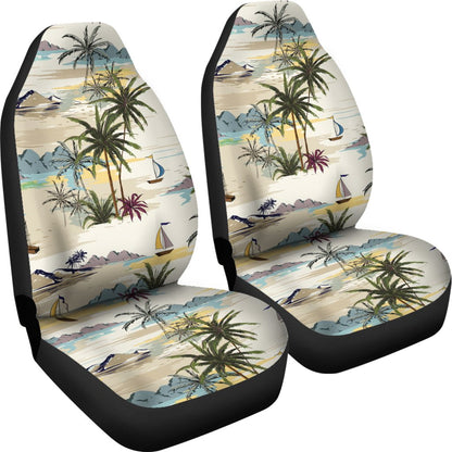 Palm Tree Beach Print Universal Fit Car Seat Covers
