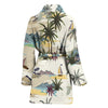 Palm Tree Beach Print Women Bath Robe