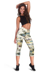 Palm Tree Beach Print Women Capris