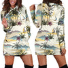 Palm Tree Beach Print Women Hoodie Dress