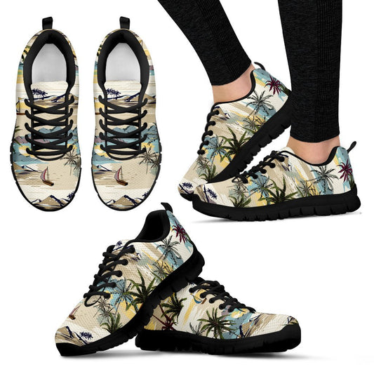 Palm Tree Beach Print Women Sneakers