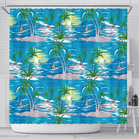Palm Tree Beach Shower Curtain