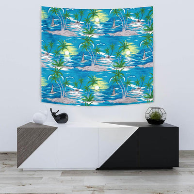 Palm Tree Beach Tapestry