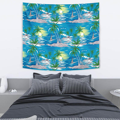 Palm Tree Beach Tapestry