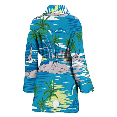 Palm Tree Beach Women Bath Robe