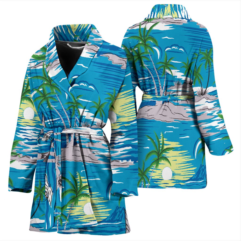 Palm Tree Beach Women Bath Robe