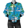 Palm Tree Beach Women Casual Bomber Jacket