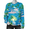 Palm Tree Beach Women Crewneck Sweatshirt
