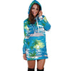 Palm Tree Beach Women Hoodie Dress