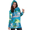 Palm Tree Beach Women Hoodie Dress