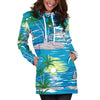 Palm Tree Beach Women Hoodie Dress