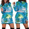 Palm Tree Beach Women Hoodie Dress