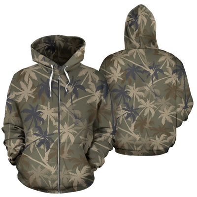 Palm Tree camouflage All Over Zip Up Hoodie