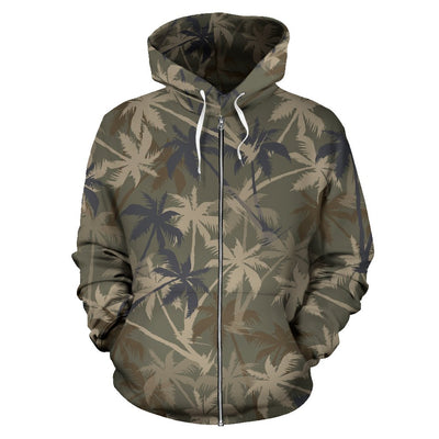 Palm Tree camouflage All Over Zip Up Hoodie