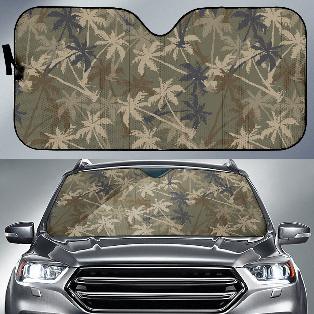 Palm Tree Camouflage Car Sun Shade-JorJune