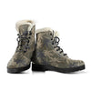 Palm Tree camouflage Faux Fur Leather Boots